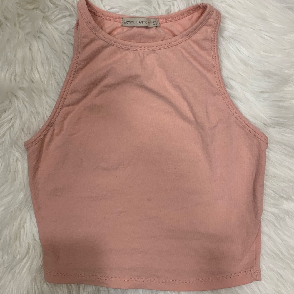 Light pink cropped tank top